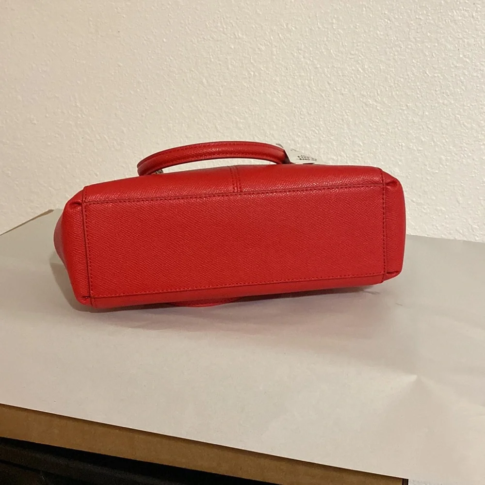 Coach red handbag satchel
